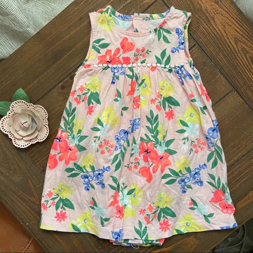 Carters 18 Months Pink Floral Dress One Piece